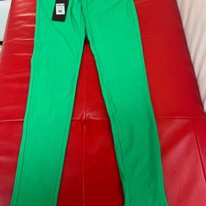 Green skinny pants
